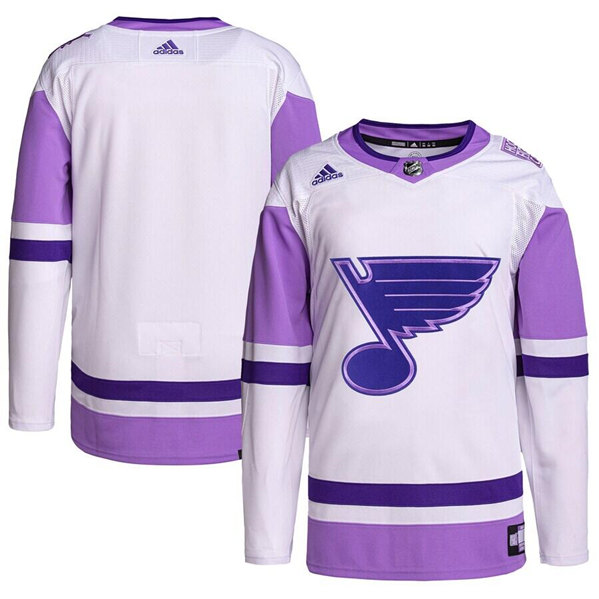 Men's St. Louis Blues Blank White/Purple Stitched Jersey